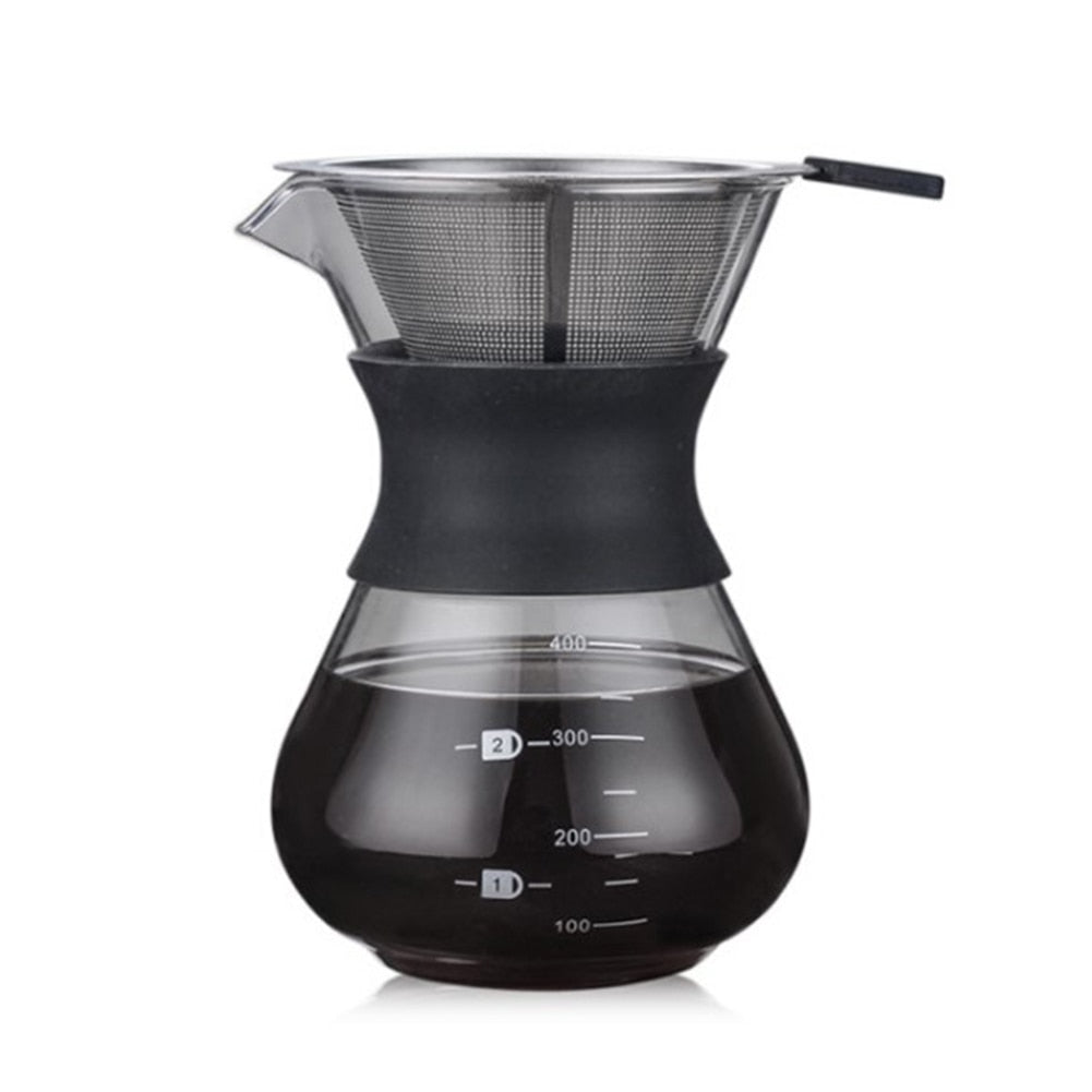 Coffee drip filter pot pour over coffee maker one-piece