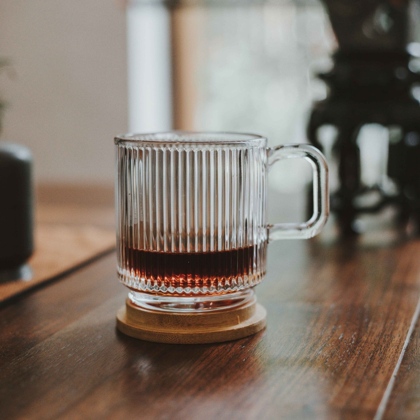 Japanese New Round Coffee Cup Transparent Stripe