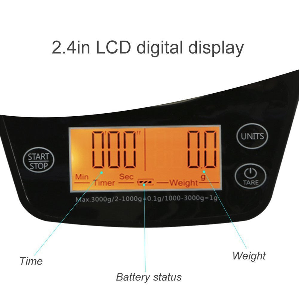 Multifunction LCD Digital Hand Drip Coffee Scale Kitchen Food Scale