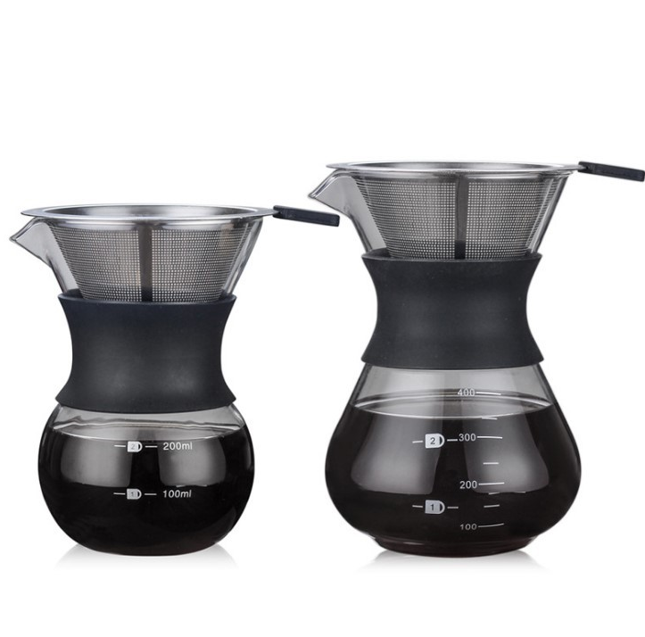 Coffee drip filter pot pour over coffee maker one-piece