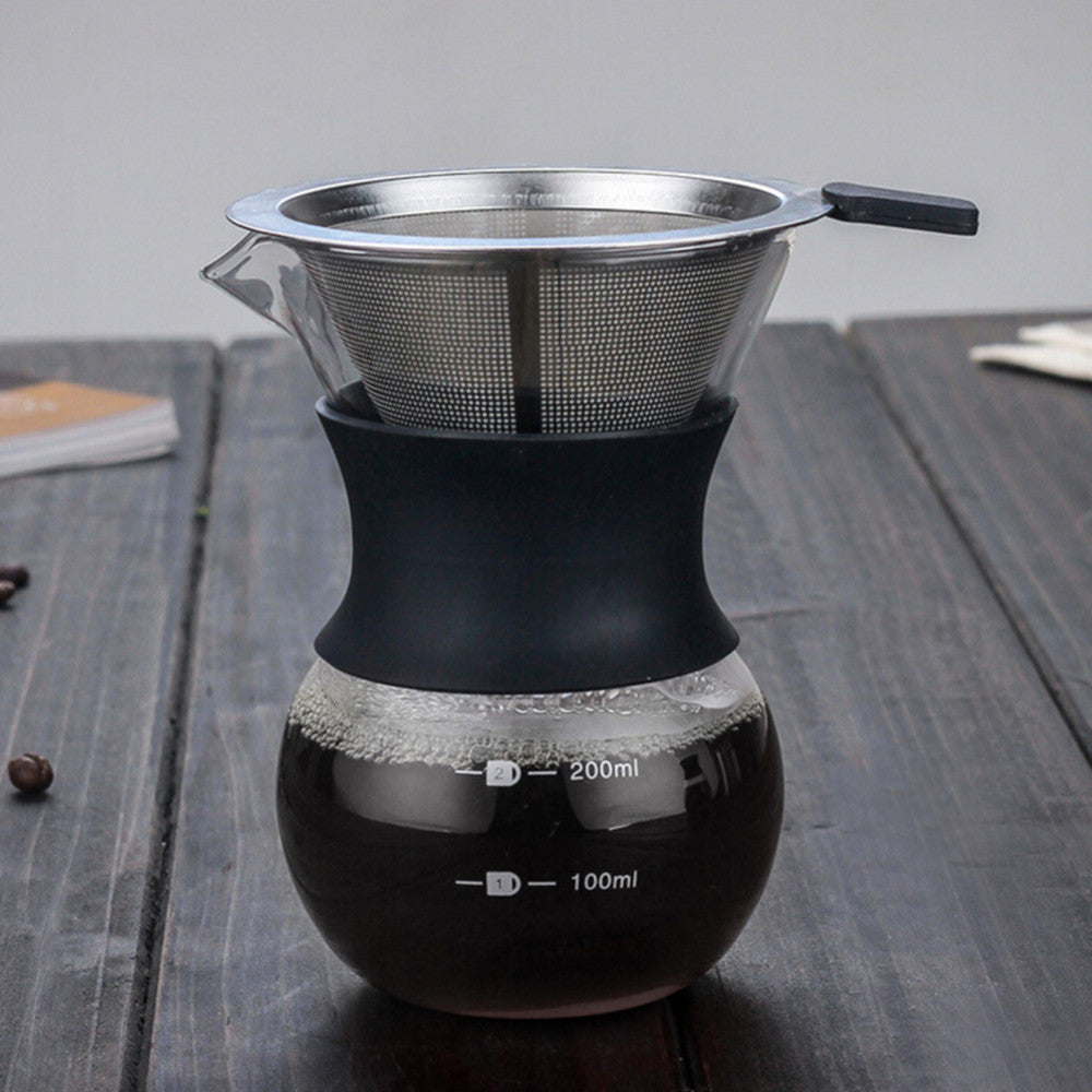 Coffee drip filter pot pour over coffee maker one-piece